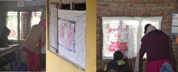 रौतहटको नेपाल राष्ट्रिय प्राविका विद्यार्थी चिसो रोक्न झ्यालमा बोरा राखेर पढ्न बाध्य