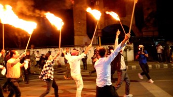 पेट्रोलियम पदार्थको मूल्यवृद्धिको विरोध गर्दै संयुक्त विद्यार्थी संगठनको राँके जुलुस