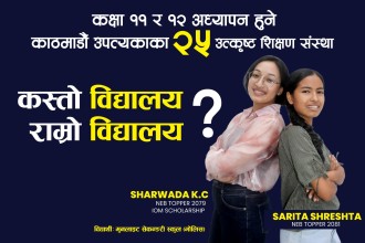 कस्तो विद्यालय राम्रो विद्यालय? यी हुन् काठमाडौँ उपत्यकाका २५ उत्कृष्ट ‌+२ (भिडियाेसहित)