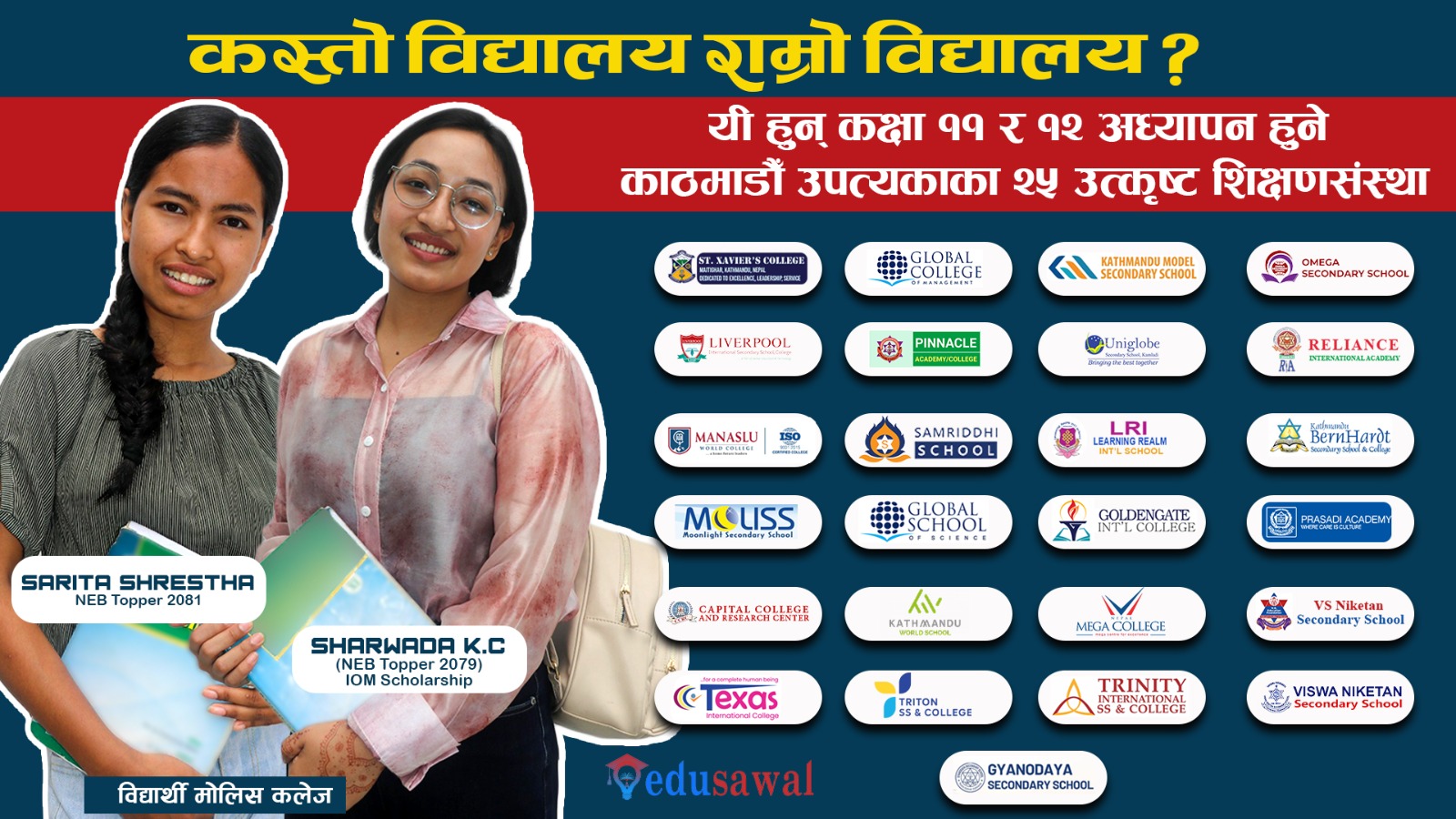 यी हुन् कक्षा ११ र १२ अध्यापन हुने काठमाडौँ उपत्यकाका २५ उत्कृष्ट शिक्षणसंस्था (विवरणसहित)