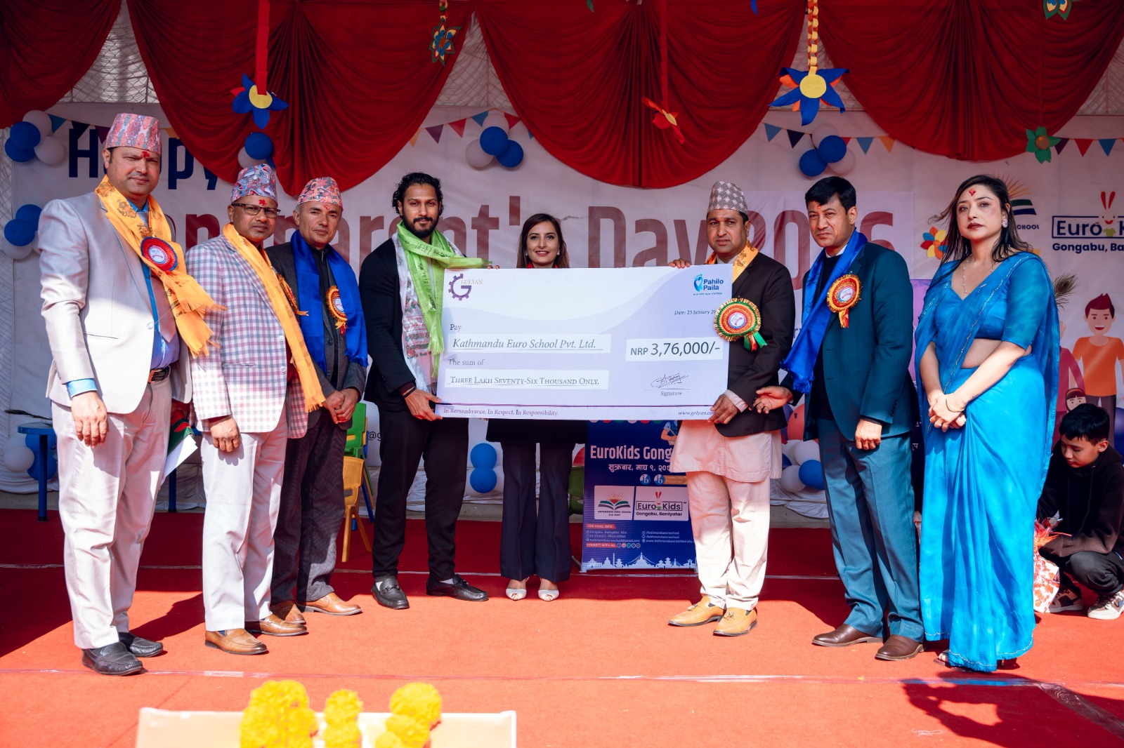 सहिदका बालबालिकाका लागि गोल्यान ग्रुपको शैक्षिकवृत्ति, तीन बालबालिकाले गरे अक्षरारम्भ