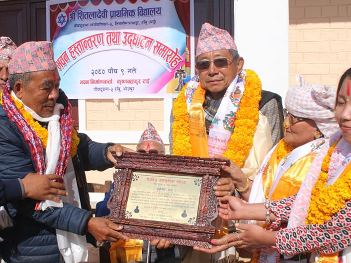 समाजसेवी राईले एक करोड ३९ लाख खर्चेर बनाइदिए विद्यालय 