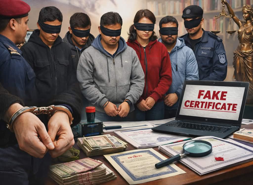 नक्कली शैक्षिक प्रमाणपत्र बनाई ठगी गर्ने ७ जना पक्राउ